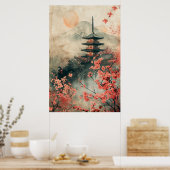 Poster Mount Fuji and Pagoda – Classic Japanese Landscape (Cuisine)