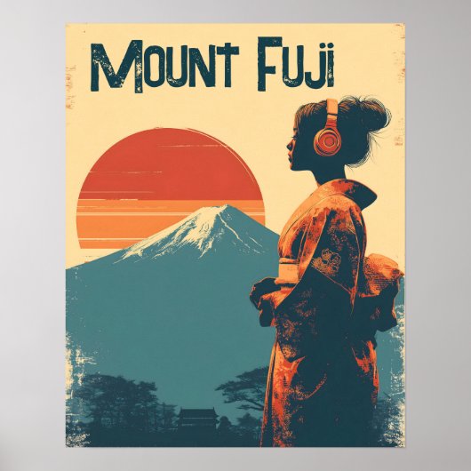 Poster Mount Fuji vintage (Devant)