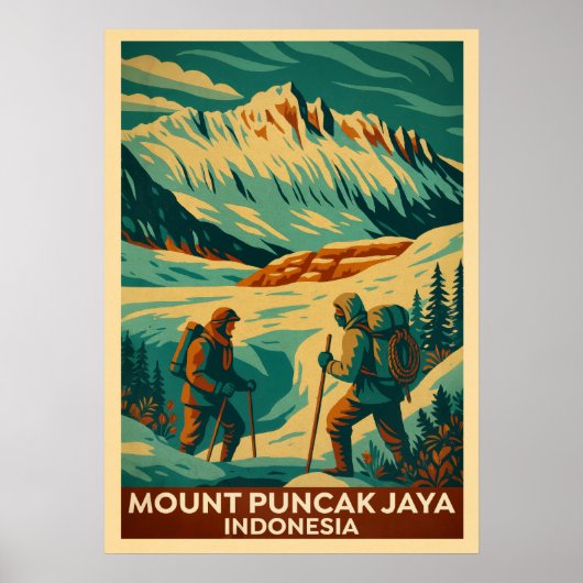 Poster Mount Puncak Jaya Indonesia V02 (Devant)