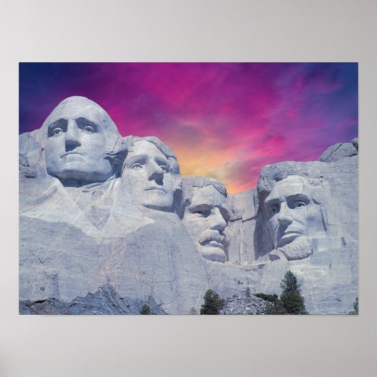 Poster Mount Rushmore, Dakota du Sud, présidents des État (Devant)