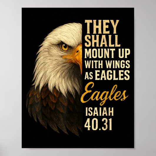 Poster Mount Up Wings As Eagles Isaiah 40_31 Christian Bi (Devant)