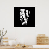 Poster mountain biking us american flag (Cuisine)