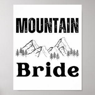 Poster Mountain Bride Randonnée extérieur Bachelorette Pa
