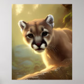 Poster Mountain Cougar Wildlife Portrait (Devant)