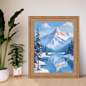 Poster Mountain Escape | Winter Snow Watercolor Nature