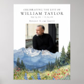 Poster Mountain Floral Celebration Of Life Welcome Sign (Devant)