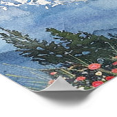 Poster Mountain Floral Sage Green Wedding Seating Chart (Coin)