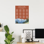 Poster Mountain Floral Terracotta Wedding Seating Chart (Bureau à domicile)