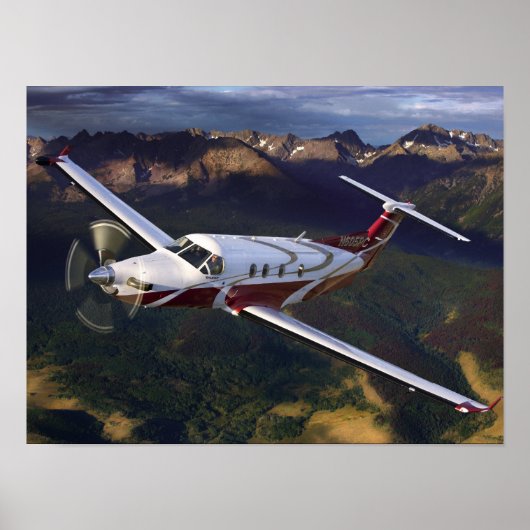 Poster Mountain Flying PC-12 (Devant)