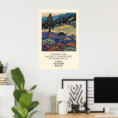 Poster Mountain Forest Art Print Wildflower Meadow (Bureau à domicile)