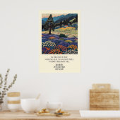 Poster Mountain Forest Art Print Wildflower Meadow (Cuisine)