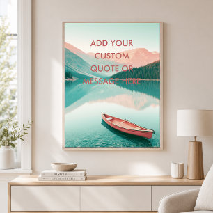 Poster Mountain Lake Canoë - Créez Votre Propre Motivatio