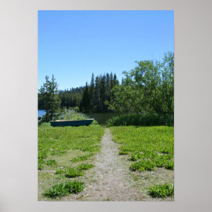 Poster Mountain Lake, Canoe Path