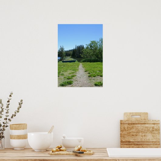 Poster Mountain Lake, Canoe Path (Cuisine)