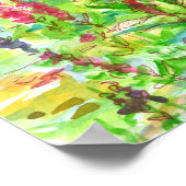 Poster Mountain Lake Kayak Aquarelle peinture (Coin)