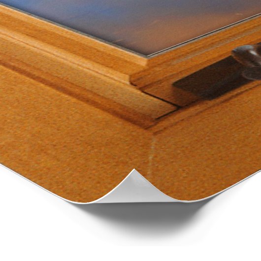 Poster Mountain Lake Square Faux Window Illusion (Coin)