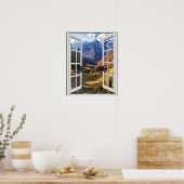 Poster Mountain Peaks View Trompe l'oeil Fake Window (Cuisine)