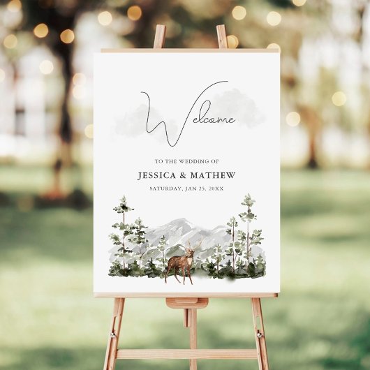 Poster Mountain Pine Forest Wedding Welcome
