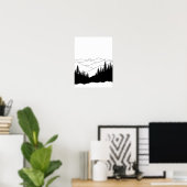 Poster Mountain Pine Silhouette (Bureau à domicile)