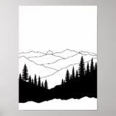 Poster Mountain Pine Silhouette (Devant)