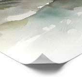 Poster Mountain River Alaska Watercolor Peinture (Coin)