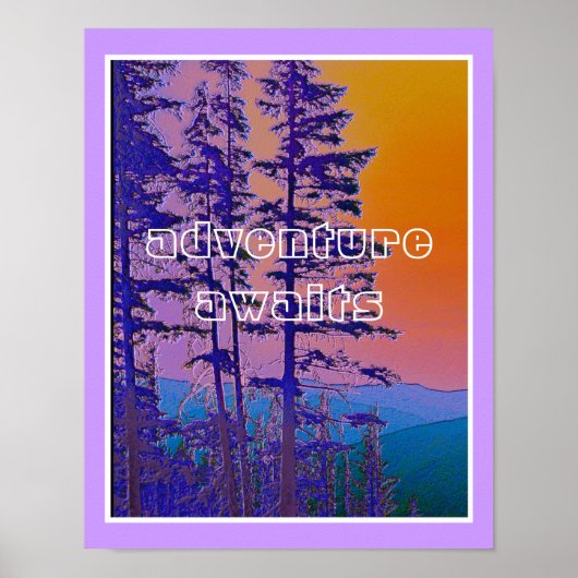 Poster mountain scene adventure attend le texte citation (Devant)