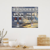 Poster Mountain Sunset Golden Rays Photo Deux arbres de l (Cuisine)