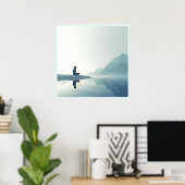 Poster Mountain Zen Conception pacifique de méditation (Bureau à domicile)