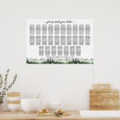 Poster Mountains and Pines 27 Tables Wedding Seating (Cuisine)