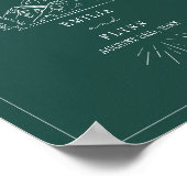 Poster Mountains Line Art Emerald Mariage (Coin)