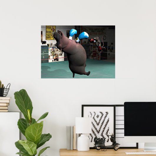 Poster Mouse Beats Hippo KO (Bureau à domicile)