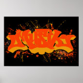 Poster Mousik orange jaune éclat (Devant)