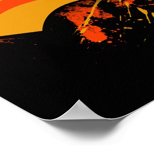 Poster Mousik orange jaune éclat (Coin)