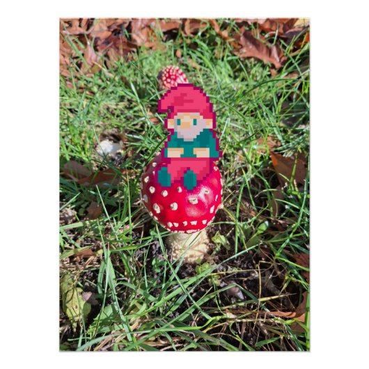 Poster Mouson rouge, nain de pixel, Pixel Art (Devant)