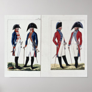 Poster Mousquetaires et officiers, 1800