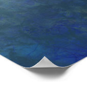 Poster Mousse de mer - Ombre Abstrait Océan bleu doux ver (Coin)