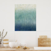 Poster Mousse de mer - Ombre Abstrait Océan bleu doux ver (Cuisine)