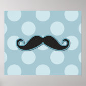 Poster Moustache Bleue, Moustache Curl, Stache, Pois (Devant)