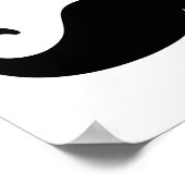 Poster Moustache coeur rouge amour (Coin)