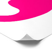 Poster Moustache comédienne rose (Coin)