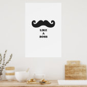 Poster Moustache comme un patron (Cuisine)