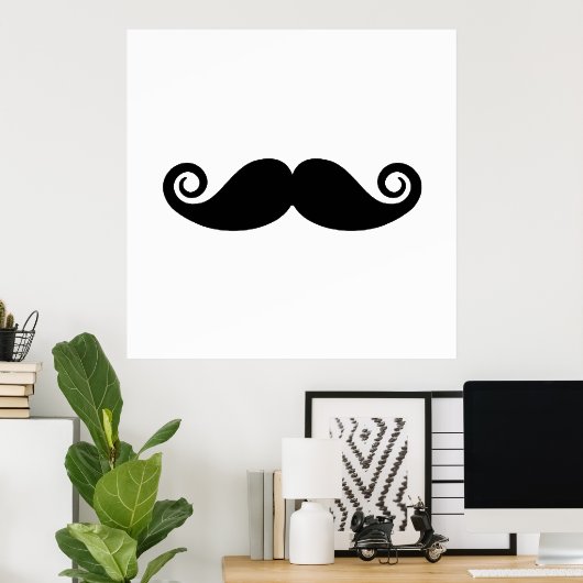 Poster Moustache curée (Bureau à domicile)