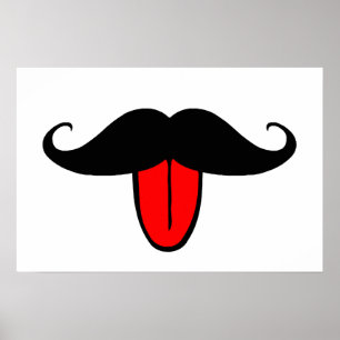 Poster Moustache drôle