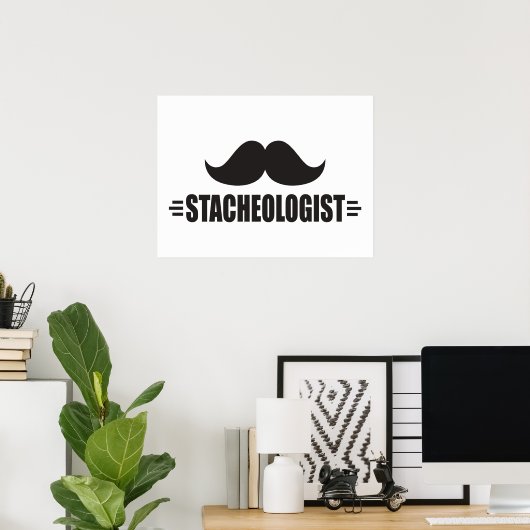Poster Moustache drôle (Bureau à domicile)