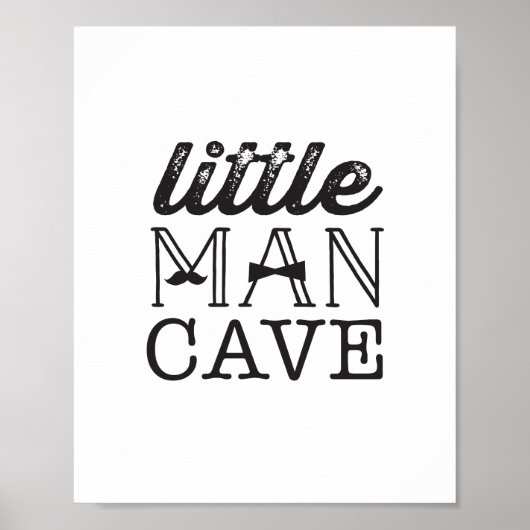 Poster Moustache Little Man Cave Bébé Art de la nurserie (Devant)