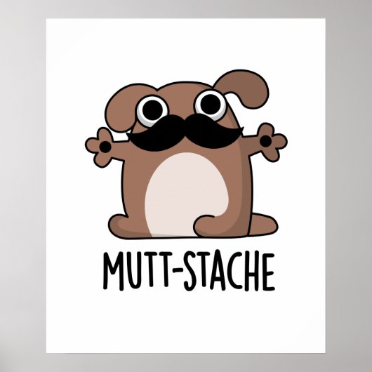 Poster Moustache moustache de chien drôle (Devant)