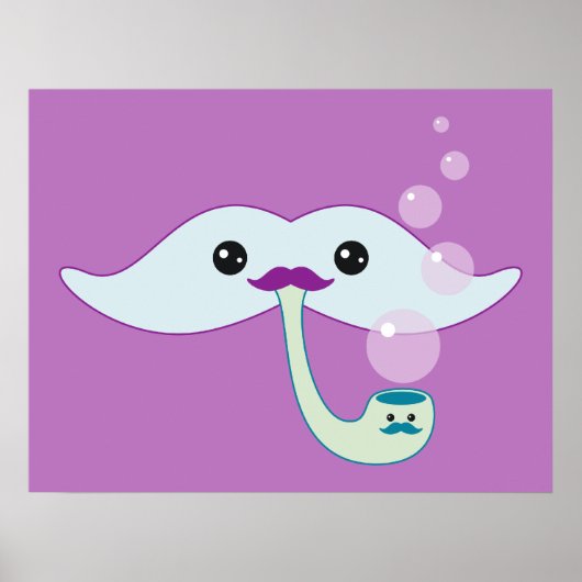 Poster Moustache violette (Devant)