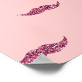 Poster Moustaches Parties scintillant roses (Coin)