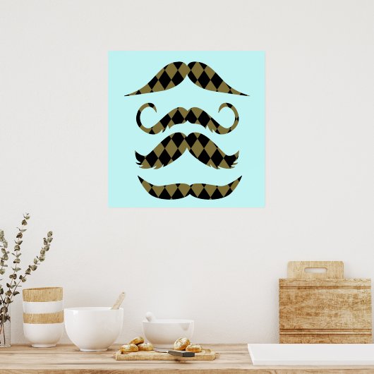 Poster Moustaches rétro (Cuisine)