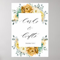 Moustard Jaune Floral Sage Vert Cartes & Cadeaux